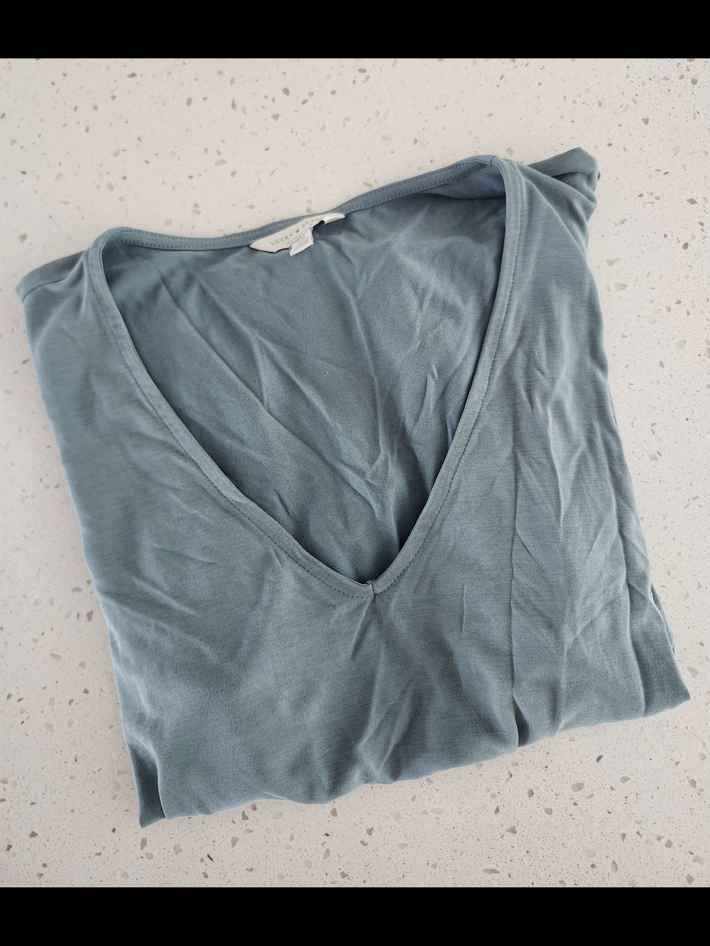 Womens Lucky Brand Top | Small | Light Teal | Flutter